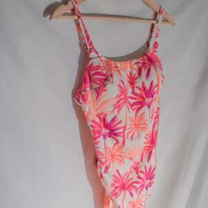 NWT Shade & Shore Pink Palm Print One Piece Swimsuit Small